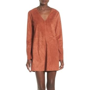 ASTR faux suede shift dress brown size Med
